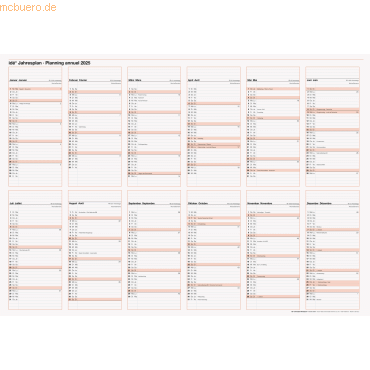 4003273788039 - 5 x Jahresplaner 86x61cm 2025