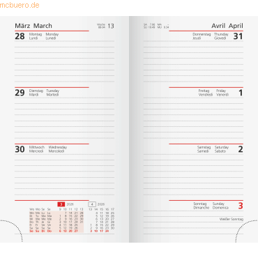 4003273789678 - 3 x Taschenkalender-Einlage Modell int 87x153cm 1 Woche 2 Seit 4003273789678 - 3 x Taschenkalender-Einlage Modell int 87x153cm 1 Woche 2 Seit