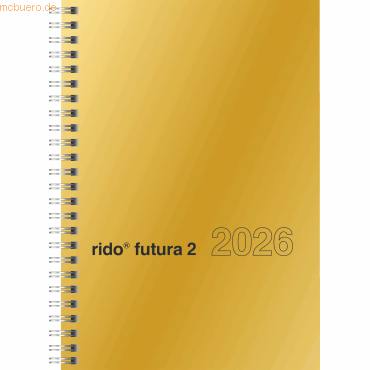 4003273790360 - Buchkalender futura 2 A5 1 Woche 2 Seiten Glanzkarton-Einband gol