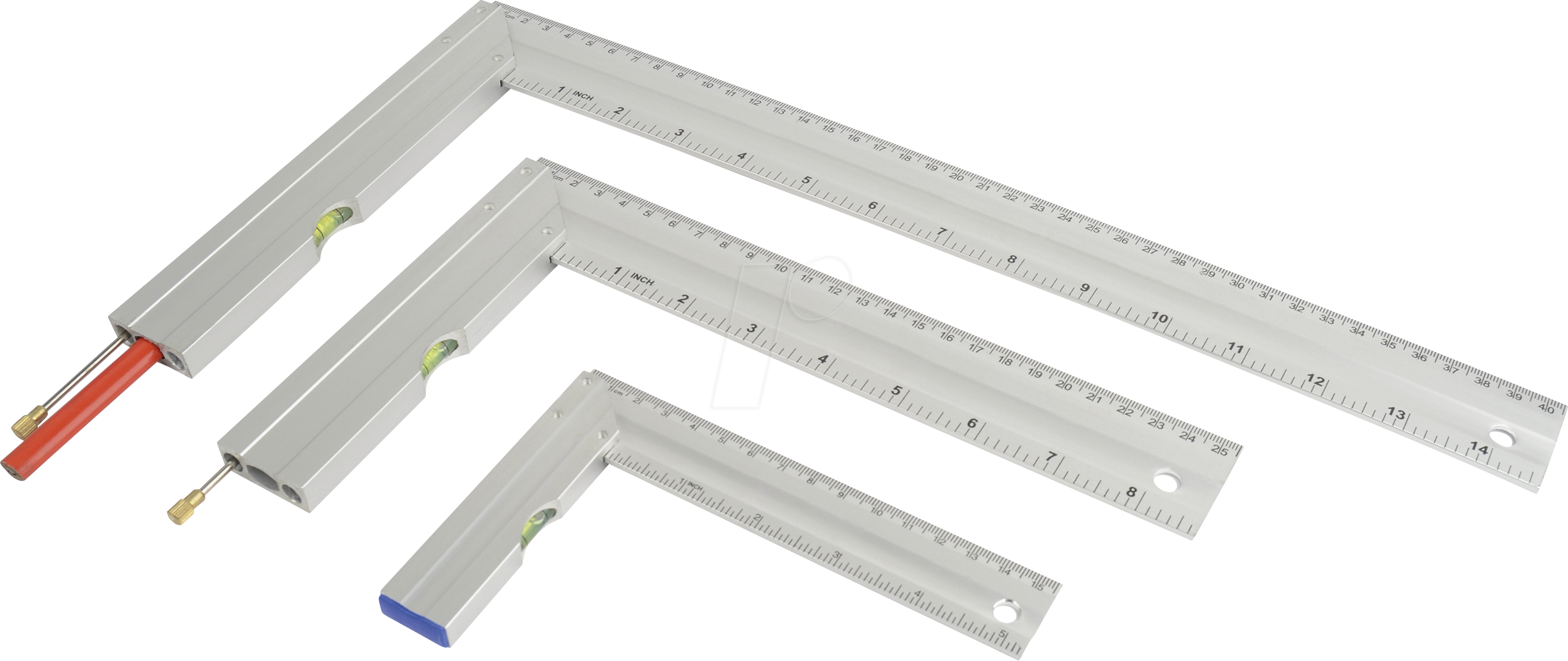 4003315713296 - MCP 1977027 - Anschlagwinkel-Set 3-teilig Aluminium inkl Anreißer und Blei