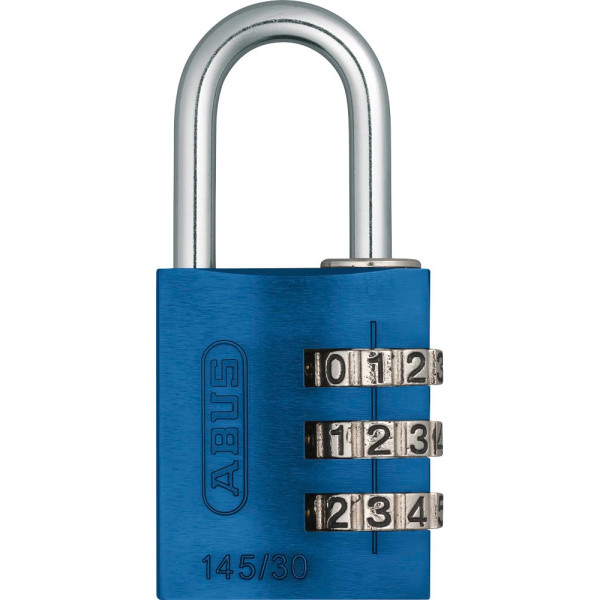 4003318466144 - Aluminium Zahlenvorhängeschloss 145 30 Blau Lock-Tag - 46614 - Abus