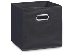 4003368141336 - Vlies Aufbewahrungsbox Faltbare Box mit metallverstärkten Griffen an Vorder- und Rückseite Farbe schwarz 28 x 28 x 28 cm