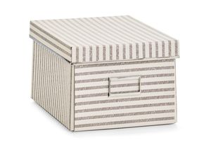 4003368146409 - Aufbewahrungsbox Stripes Pappe Beige - Zeller