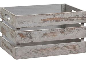 4003368151373 - Holzkiste ZELLER PRESENT Vintage grau B35cm H20cm T25cm Holzwerkstoff Aufbewahrungsboxen Tiefe ca 25 cm Breite ca 35 cm