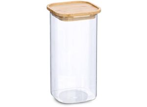 4003368194929 - - Glasbehälter mit Bambusdeckel 1600 ml 11 x 11 x 22 cm