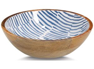 4003368256948 - Schale ZELLER PRESENT Mangoholz mit Streifendekor blau H600cm Ø2000cm Massivholz Schüsseln hochwertiges natürliches Material 4003368256948 - Schale ZELLER PRESENT Mangoholz mit Streifendekor blau H600cm Ø2000cm Massivholz Schüsseln hochwertiges natürliches Material