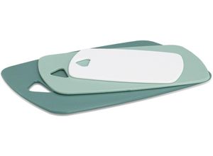 4003368261744 - Schneidebrett ZELLER PRESENT Set aus Kunststoff 3-tlg grün mint weiß B2500cm H550cm L3500cm Kunststoff Schneidebretter hygienisch kratzfest flexibel