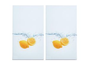 4003368263045 - Schneide- und Abdeckplatte ZELLER PRESENT Lemon Splash Herdabdeckplatten gelb (weiß gelb) Küchenaccessoires Elastikfüßen