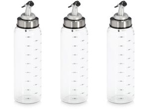 4003368506463 - Menage-Set ZELLER PRESENT Essig- Ölflasche 3-tlg transparent H2450cm Ø650cm Menage-Sets präziser Ausguss 500 ml