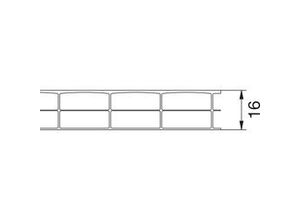 4003412028682 - Polycarbonat-Doppelstegplatte 350 x 98 cm 16 mm klar