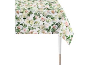 4003440205413 - Tischdecke APELT 1624 Summergarden Sommerdeko Sommer Tischdecken Gr B L 150 cm x 250 cm 1 St rechteckig bunt (weiß grün rosa) Tischdecken Digitaldruck