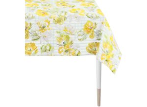 4003440260047 - Tischdecke APELT 6405 SPRINGTIME Frühjahrsdeko Frühling Tischdecken Gr B L 150 cm x 250 cm 1 St gelb (weiß gelb natur) Tischdecken Digitaldruck