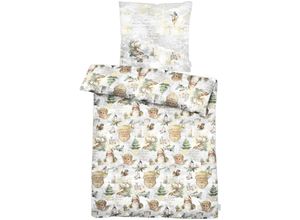 4003440269989 - Bettwäsche APELT Santa Gr B L 135 cm x 200 cm (1 St) B L 80 cm x 80 cm (1 St) Satin (Bio-Baumwolle) beige (natur braun) Satin-Bettwäsche romatischer Christmasstil Weihnachtsbettwäsche