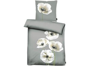 4003440287952 - Bettwäsche APELT Poppy Gots Gr B L 135 cm x 200 cm (1 St) B L 80 cm x 80 cm (1 St) Mako-Satin grau Bettwäsche 135x200 cm Bio-Baumwolle Pflegeliecht