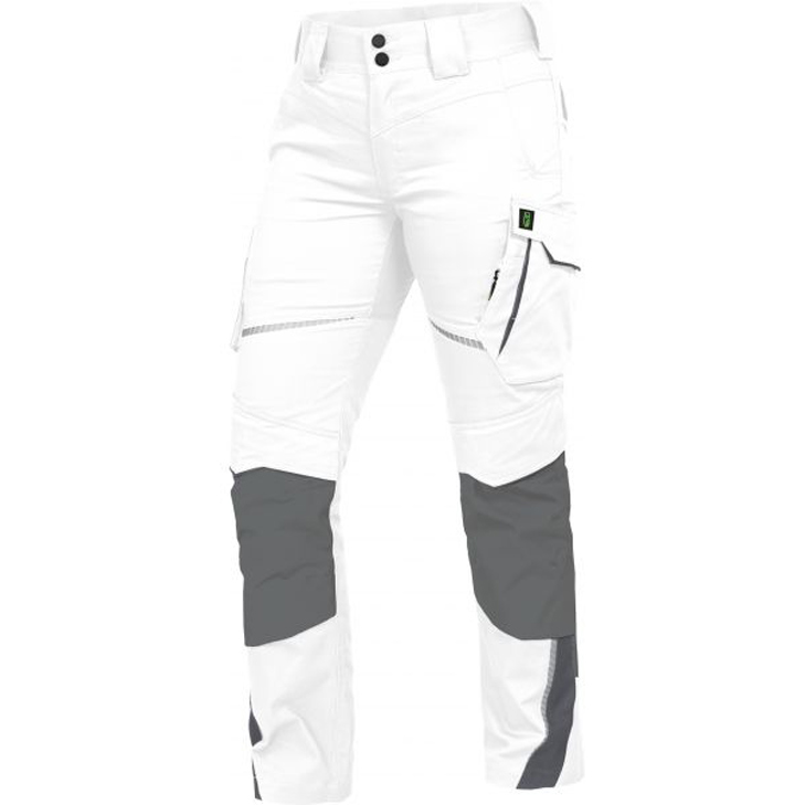 4003457373525 - Trizeratop - Arbeitshose Damen Bundhose weiß grau Größe 44 - weiss