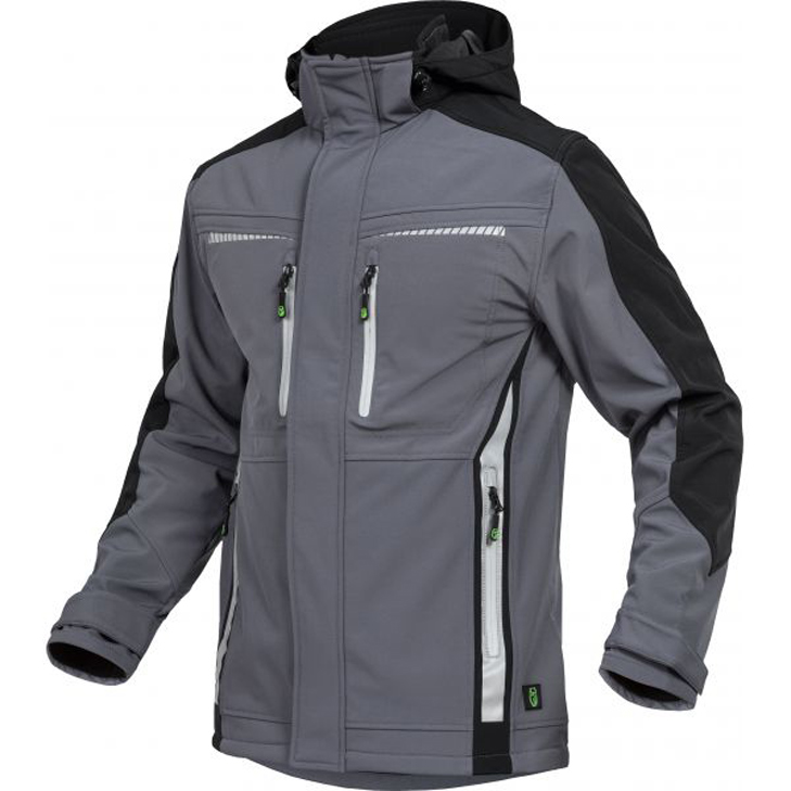 4003457374973 - Sommer-Softshell Jacke flexs Gr s grau schwarz - grau schwarz - Leibwächter