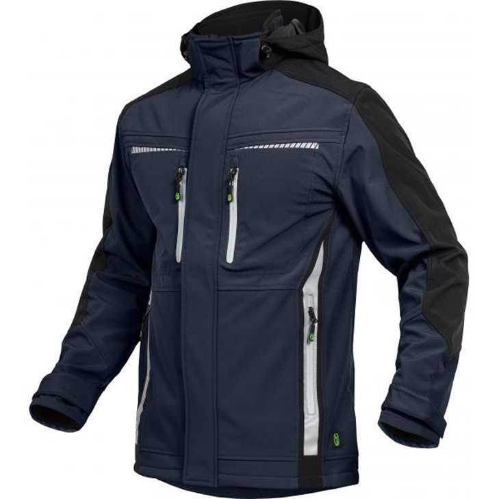 4003457375192 - Sommer-Softshell Jacke flexs Gr 2XL marine schwarz - marine schwarz - Leibwächter