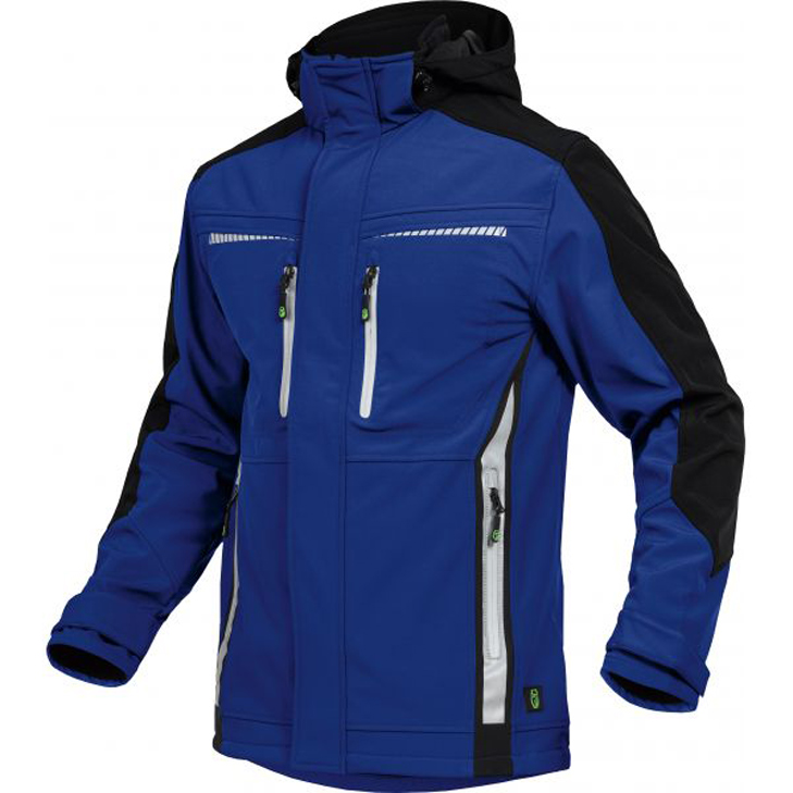 4003457375314 - Sommer-Softshelljacke Herren flexs Gr 5XL kornblau schwarz - kornblau schwarz - Leibwächter