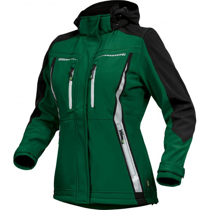 4003457375710 - Trizeratop - Arbeitsjacke Damen Softshell Jacke grün schwarz Größe 46 - grün
