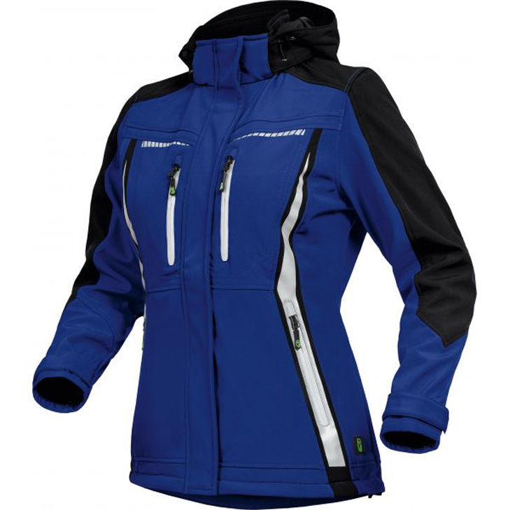 4003457375864 - Trizeratop - Arbeitsjacke Damen Softshell Jacke kornblau schwarz Größe 36 - blau