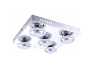 4003474295893 - Wofi - Deckenleuchte Chrom Wohnzimmerleuchte Decke Deckenlampe Metall 5x led 45W 400Lm warmweiß LxBxH 30x30x9 cm