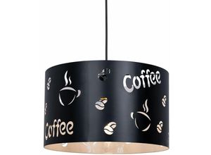 4003474320885 - Wofi - Design Pendel Leuchte Metall schwarz Coffee Küche Esszimmer Hänge Beleuchtung 618401106000