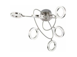 4003474332499 - Deckenleuchte Deckenlampe Designleuchte Wohnzimmerlampe 6 flammig Metall Glas nickel matt Spots beweglich 6x led 45 Watt 450 Lumen warmweiß