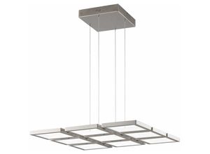 4003474348070 - Led Hängeleuchte Pendelleuchte Höhenverstellbar led Deckenlampe dimmbar Höhenverstellbar Metall silber 1x led 110 Watt 9300Lm warmweiß h 150 cm