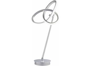 4003474349350 - Wofi - Tischleuchte Schreibtischlampe Tischlampe Metall silber geschwungenes Design 1x led 13 Watt 1100 lm warmweiß HxBxT 50x23x23 cm