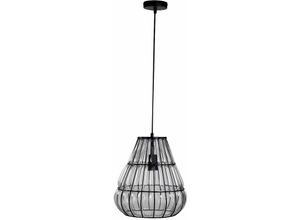 4003474357980 - Wofi - Hängeleuchte Deckenleuchte Hängelampe Retro Pendelleuchte Deckenlampe Glas Metall schwarz DxH 29x150cm Action 640401109000