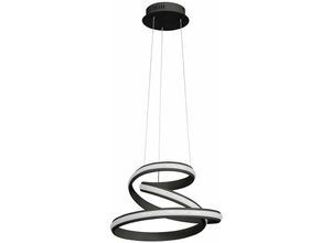 4003474367675 - Lampen Deckenlampen Wohnzimmer hängend Esstischlampe Modern schwarz led Hängelampe dimmbar Metall geschwungen 32W 2000Lm warmweiß DxH 41x150 cm