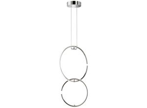 4003474375588 - Pendellampe LED Hängeleuchte Esstischlampe Deckenlampe Wohnzimmer Ring Design chrom 17W 1650lm 4000K LxBxH 45x21x230 cm Wofi 698902010500