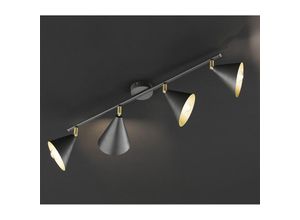 4003474378251 - Wofi - led Spotleiste schwenkbar Deckenlampe 4 Flammig Deckenleuchte anthrazit gold 4x E14 LxH 72x21 cm 10159