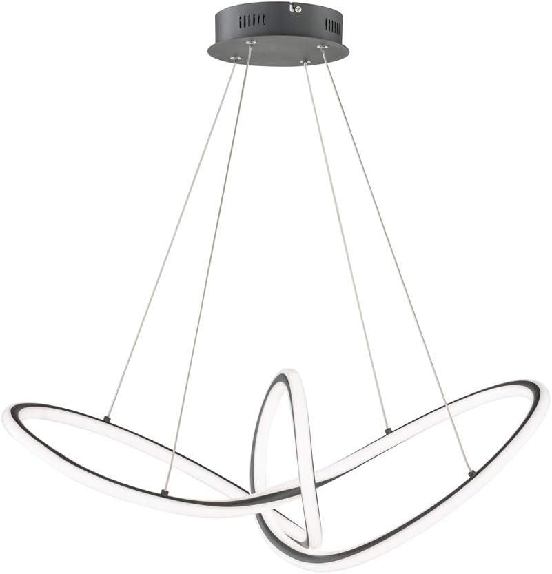 4003474381602 - Wofi Madison Pendelleuchte 1 Lampe - Dunkelgrau - 150x80x20 cm