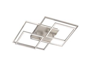 4003474382746 - Led Deckenleuchte dimmbar Designleuchte Modern silber Deckenlampe Wohnzimmer Metall 62W 5300Lm warmweiß l 715 cm