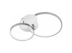 4003474394510 - Wofi - Deckenleuchte led Ring dimmbar Deckenlampe Ringe silber dimmbare Deckenleuchte Wohnzimmer 3 Stufen 325W 2100Lm warmweiß LxBxH 54x38x9 cm