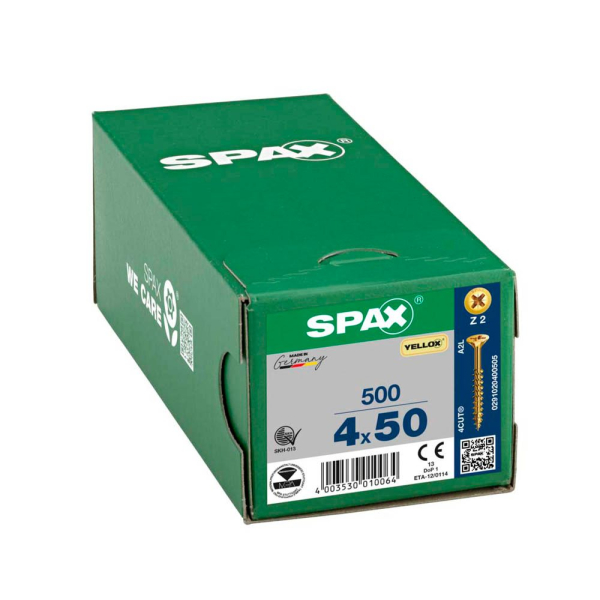 4003530010064 - Universalschrauben Z2 Senkkopf YELLOX 0291020400505 4 mm x 50 mm 4003530010064 500 Stück