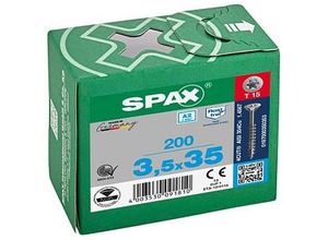 4003530091810 - SPAX® Universalschrauben T15 Senkkopf Edelstahl A2 35mm x 35 mm 200 St