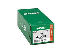 4003530108075 - Universalschraube 45 x 60 mm 500 Stück Vollgewinde Senkkopf t-star plus T20 4CUT wirox - 1191010450605 - Spax