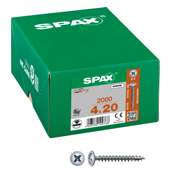 4003530109768 - Universalschrauben Z2 Rückwandkopf WIROX 0281010400202 4 mm x 20 mm 4003530109768 2000 Stück 4003530109768 - Universalschrauben Z2 Rückwandkopf WIROX 0281010400202 4 mm x 20 mm 4003530109768 2000 Stück