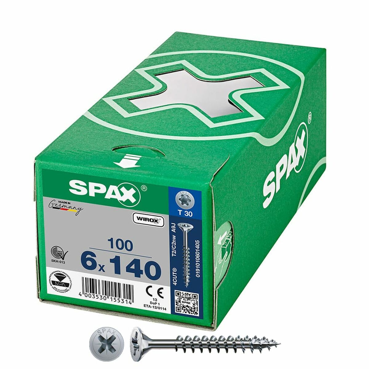 4003530155314 - Spax-Universalschraube 60x140 68 T30 SK Stahl galvzn VE=100 191010601405 Senkschrauben 6 mm 140 mm T-Profil Stahl galvanisch verzinkt 100 St