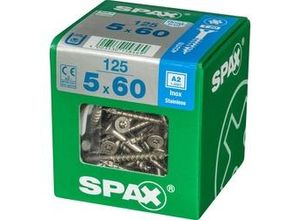 4003530158469 - Spax - Edelstahlschraube 5 x 60 mm 125 Stück Teilgewinde Senkkopf t-star plus T20 4CUT - 4197000500606