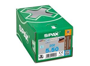 4003530159589 - Spax Terrasse A2 Zylinderkopf T-Star Plus T25 Fixiergewinde Cut 200St 5x50