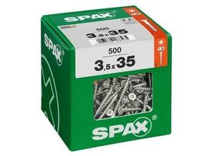 4003530188565 - Universalschraube 35 x 35 mm 500 Stück Teilgewinde Senkkopf t-star plus T20 4CUT wirox - 4191010350346 - Spax