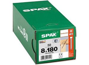 4003530257216 - Inforce 8 x 180 mm 50 Stück Vollgewinde Zylinderkopf t-star plus T40 CUT-Spitze wirox - 1221010801805 - Spax