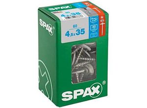 4003530266836 - Spenglerschraube 45 x 35 mm 60 Stück Vollgewinde Linsensenkkopf t-star plus T20 4CUT - 4577000450357 - Spax