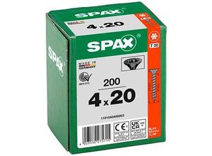 4003530275715 - Spax - Senkmultikopf T-Star Plus T20 Vollgewinde Schwarz Verzinkt 200St 4x20