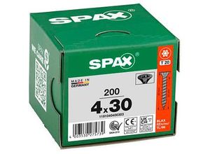 4003530275739 - Spax - Senkmultikopf T-Star Plus T20 Vollgewinde Schwarz Verzinkt 200St 4x30