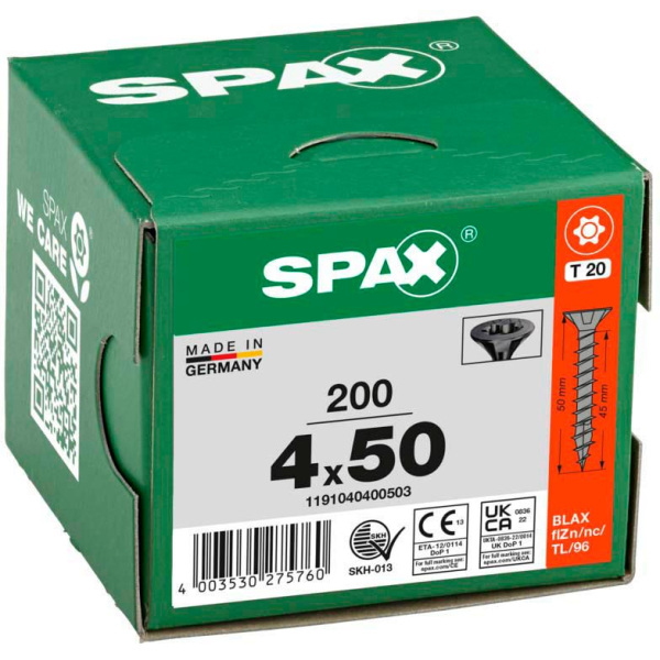 4003530275760 - Universalschrauben T20 Senkkopf BLAX 1191040400503 4 mm x 50 mm 4003530275760 200 Stück 4003530275760 - Universalschrauben T20 Senkkopf BLAX 1191040400503 4 mm x 50 mm 4003530275760 200 Stück