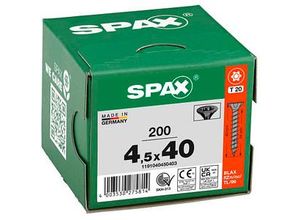 4003530275814 - Spax Senkmultikopf T-Star Plus T20 Vollgewinde Schwarz Verzinkt 200St 45x40